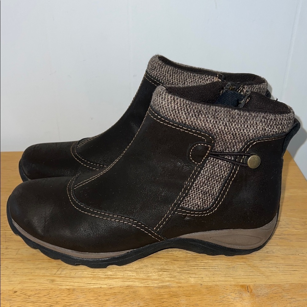 Eastland Bridget Dark Brown Boots with Knit Trim Style 2160-02